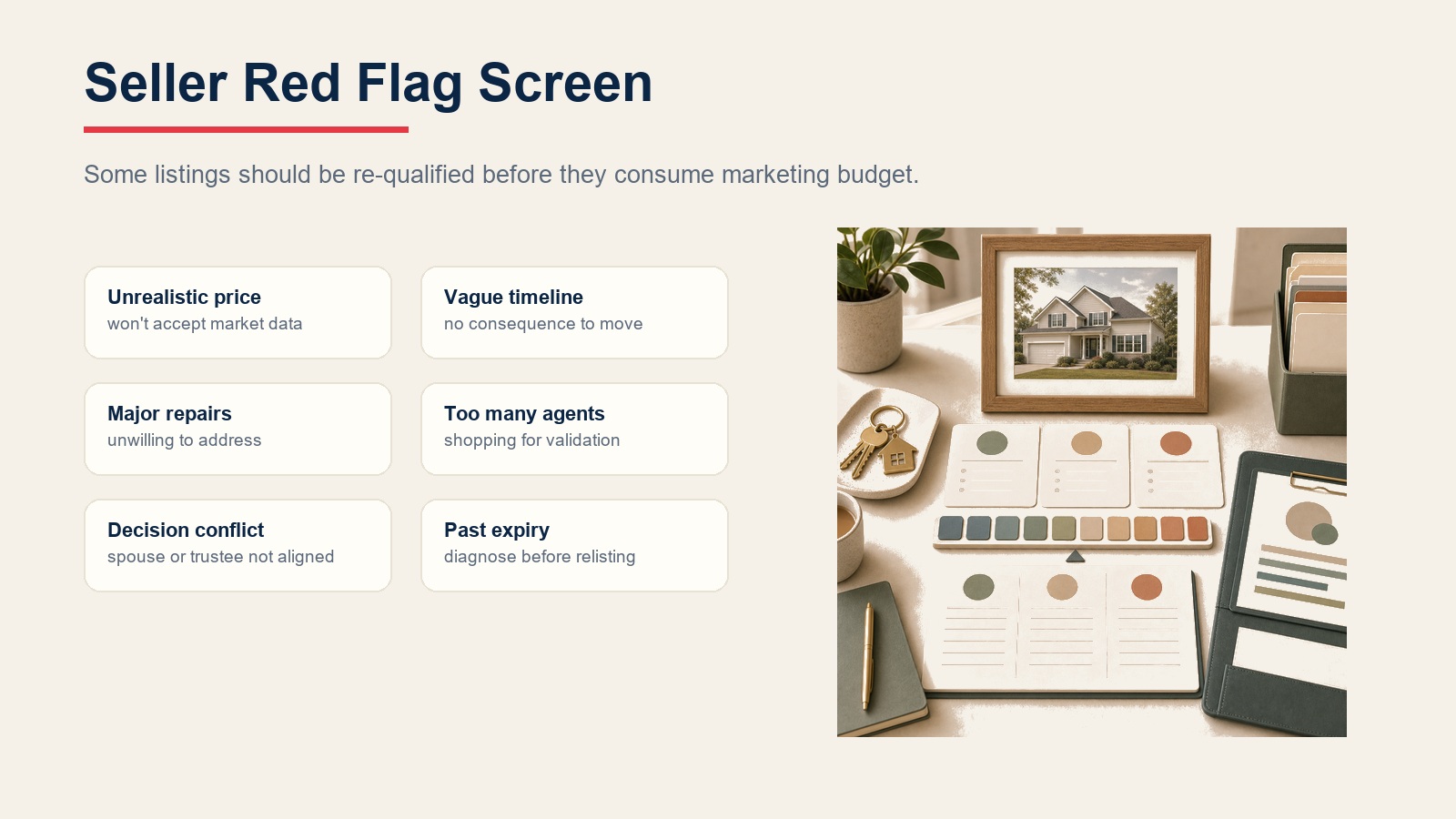Seller qualification red flag screen