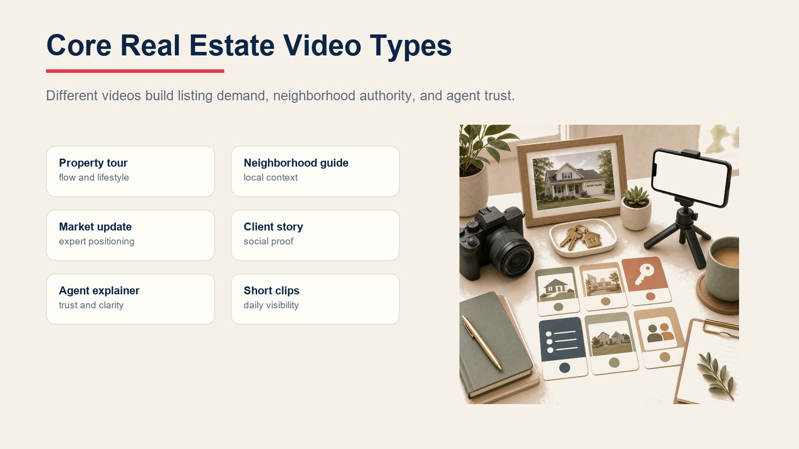Core real estate video content types