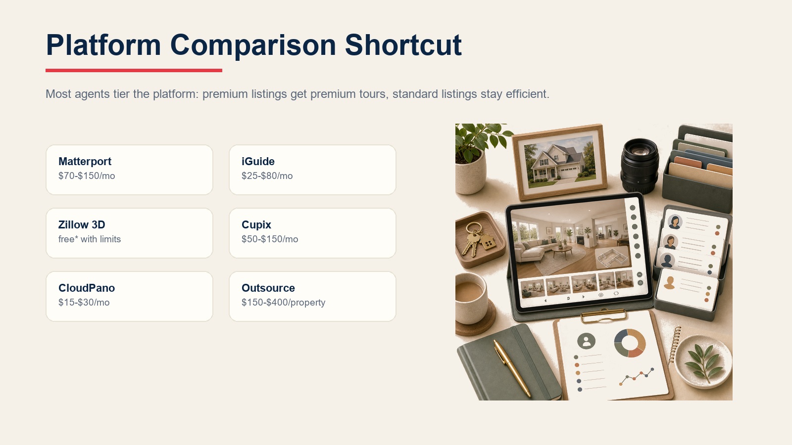 Virtual tour platform comparison shortcut