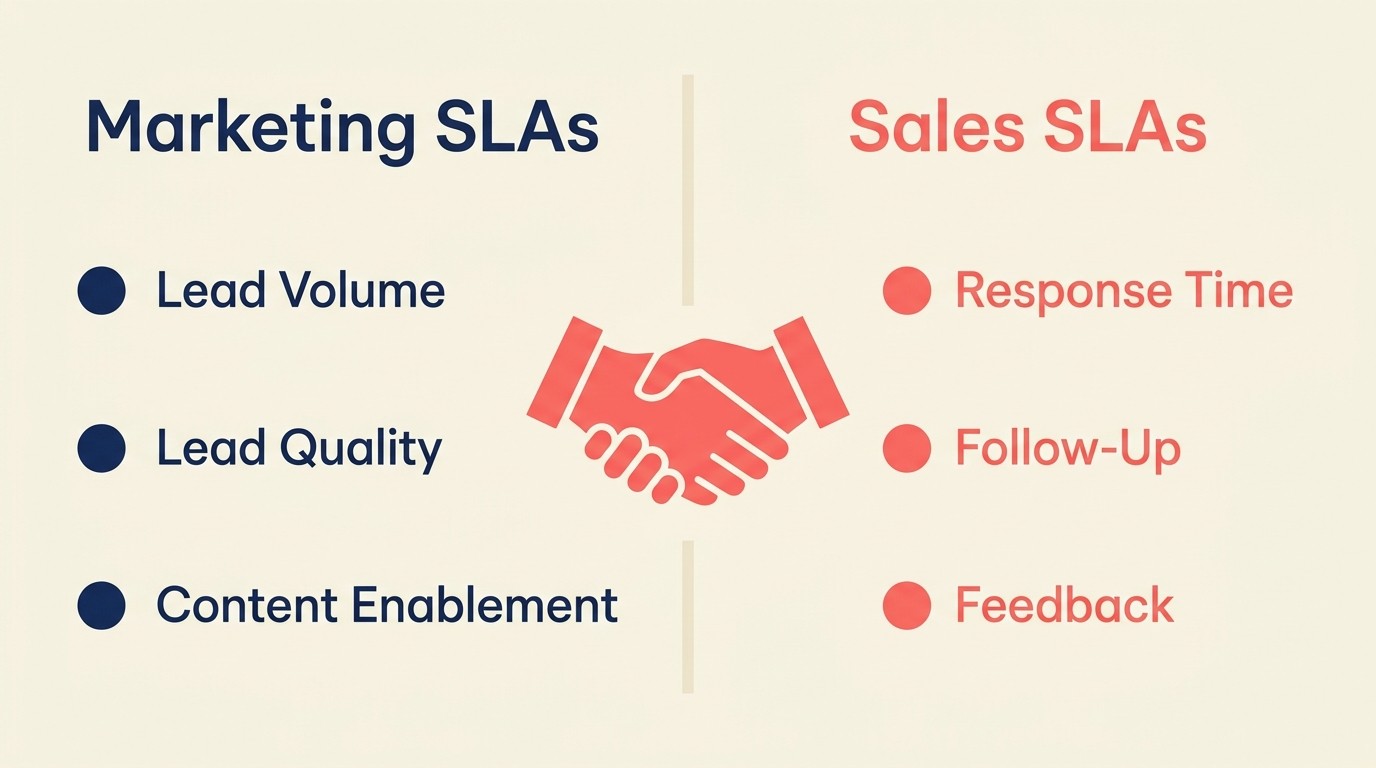 Service level agreement framework for marketing and sales teams