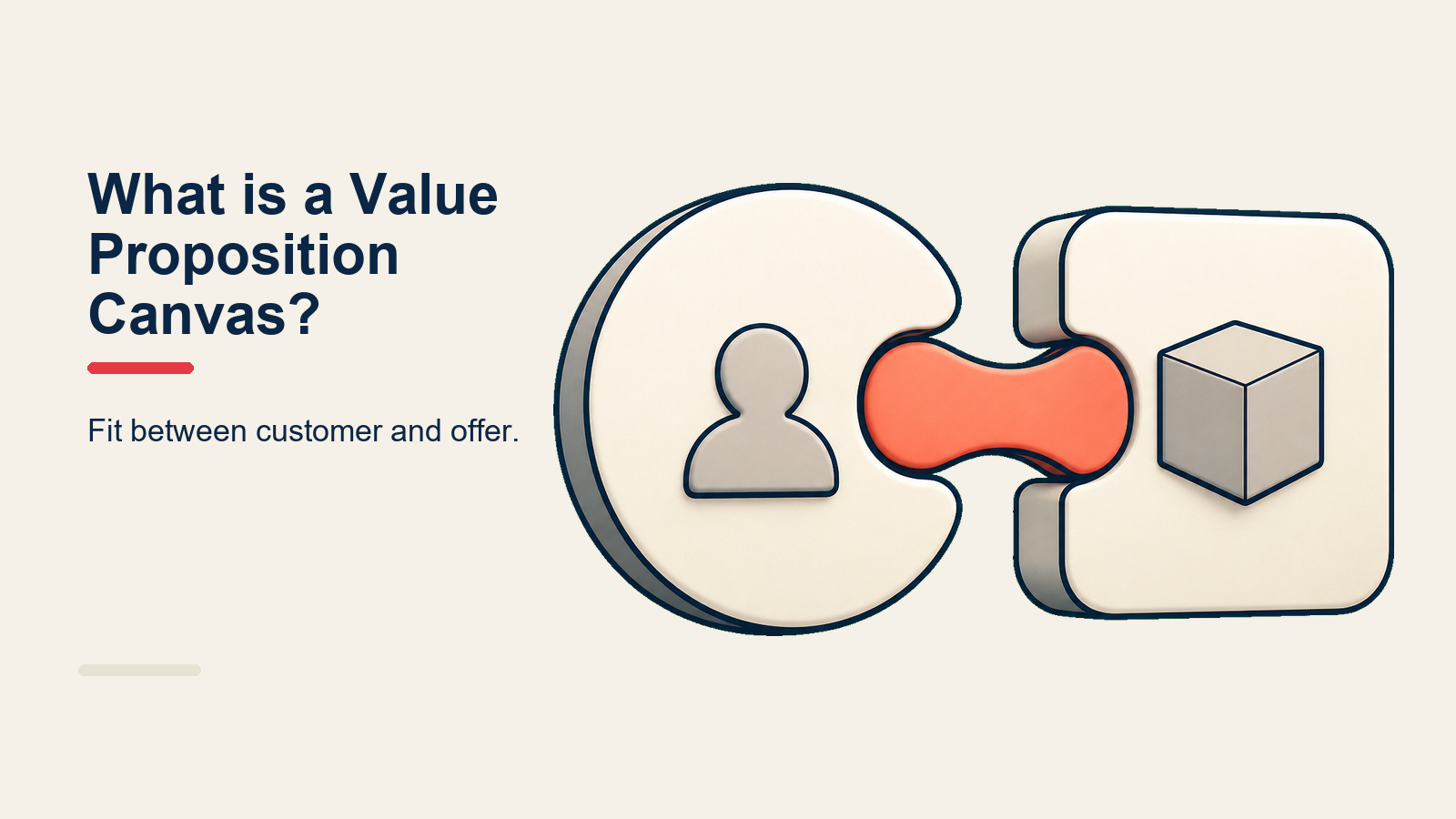 Value proposition canvas yang menunjukkan lingkaran customer profile di kanan dan kotak value map di kiri