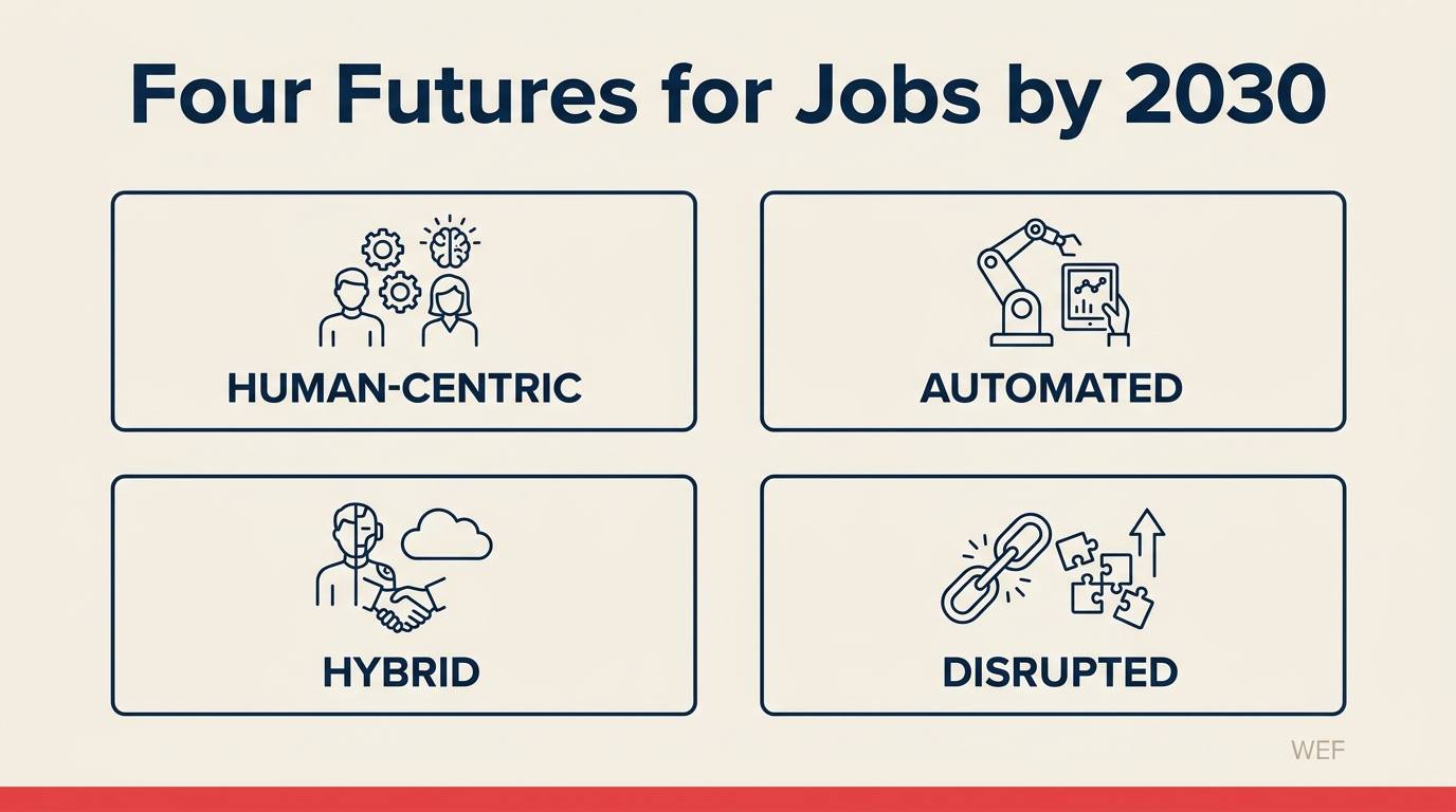 Four futures for jobs 2030 WEF scenario planning framework for CEOs