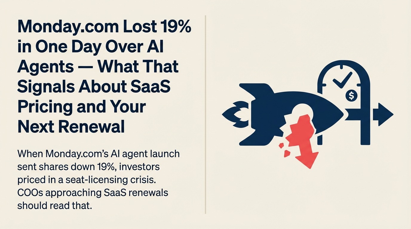 Monday.com Lost 19% in One Day Over AI Agents: What That Signals About SaaS Pricing and Your Next Renewal