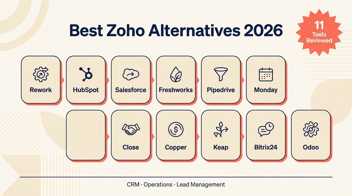 Best Zoho alternatives in 2026 — editorial comparison of 11 CRM and operations tools for mid-size teams