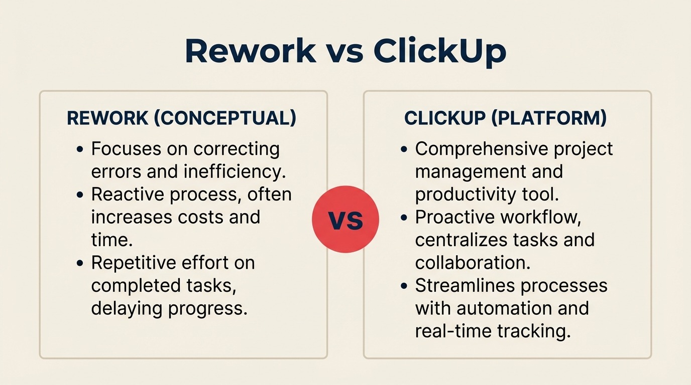 Rework vs ClickUp: Everything-App vs Platform Ops Khusus di 2026